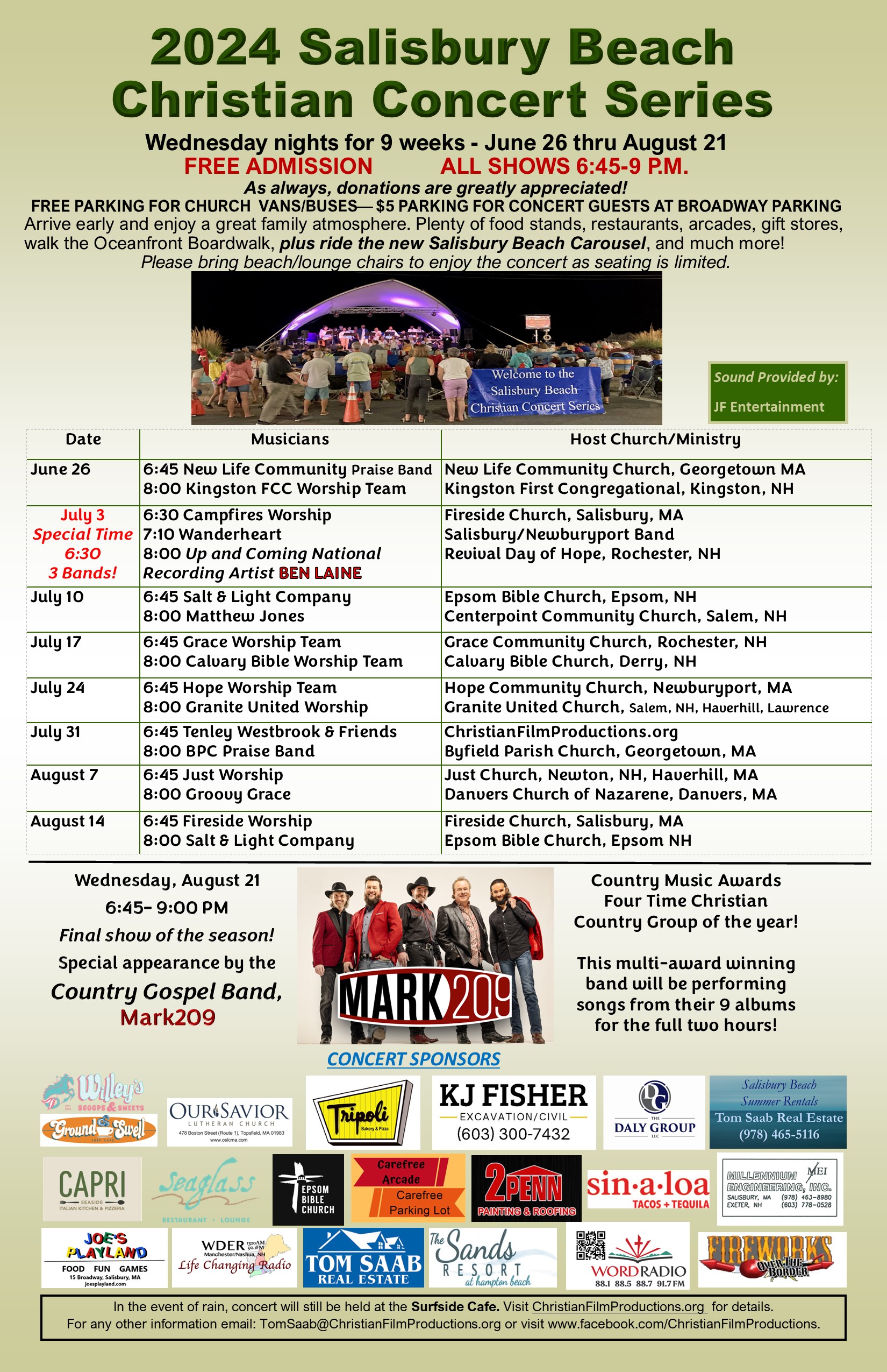 2024 Salisbury Beach Christian Concert Series